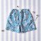 BOYS & GIRLS ELASTIC WAISTBAND SHORTS / 100% COTTON INDIAN HAND BLOCK PRINTED BENGAL / TIGER TEAL BLUE