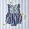 BUTTONS BACK TO FRONT CRAFTED BOHO BLUE ROMPER 100% COTTON INDIA HAND BLOCK PRINTED予約注文商品の発送予定日：6月15日～20日 PRE-ORDER ITEMS SHIPMENT 15-20 JUNE