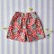BOYS & GIRLS ELASTIC WAISTBAND SHORTS / 100% COTTON INDIAN HAND BLOCK PRINTED BENGAL / RED