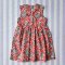 BUTTONS BACK DRESS  100% COTTON INDIAN HAND BLOCK PRINTED BENGAL TIGER / RED