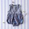 BUTTONS BACK CRAFTED BOHO BLUE ROMPER 100% COTTON INDIA HAND BLOCK PRINTED予約注文商品の発送予定日：6月15日～20日 PRE-ORDER ITEMS SHIPMENT 15-20 JUNE