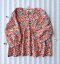 ADULTS WOMEN BLOUSE 100% COTTON INDIAN HAND BLOCK PRINTED BENGAL TIGER / RED *予約注文商品の発送予定日：6月15日～20日 PRE-ORDER ITEMS SHIPMENT 15-20 JUNE