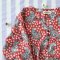 ADULTS WOMEN BLOUSE 100% COTTON INDIAN HAND BLOCK PRINTED BENGAL TIGER / RED *予約注文商品の発送予定日：6月15日～20日 PRE-ORDER ITEMS SHIPMENT 15-20 JUNE