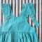 GIRLS TEAL BLUE PINAFORE DRESS 100% COTTON *PREORDER SHIP OUT 23 FEB