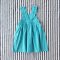 GIRLS TEAL BLUE PINAFORE DRESS 100% COTTON *PREORDER SHIP OUT 23 FEB