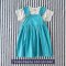 GIRLS TEAL BLUE PINAFORE DRESS 100% COTTON *PREORDER SHIP OUT 23 FEB