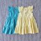 2 PACK BUTTONS FRONT FLUTTER SLEEVES DRESS 100% COTTON TEAL BLUE + YELLOW *PREORDER SHIP OUT 23 FEB