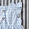 BUTTONS FRONT FLUTTER SLEEVE LIGHT BLUE GINGHAM DRESS 100% PRINTED COTTON