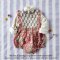 *LIMITED FABRICS -BUTTONS BACK TO FRONT CRAFTED BOHO PINK ROMPER 100% COTTON INDIA HAND BLOCK PRINTED