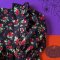 BUTTONS BACK LONG SLEEVES DRESS HALLOWEEN BLACK CHERRIES 100% PRINTED COTTON*PRE-ORDER SHIP OUT 24 SEPTEMBER