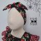 KIDS & ADULTS HEADBAND ELASTIC BACK HALLOWEEN BLACK CHERRIES 100% PRINTED COTTON*PRE-ORDER SHIP OUT 24 SEPTEMBER