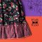 BUTTONS BACK FLUTTER SLEEVES HALLOWEEN BLACK CHERRIES 100% PRINTED COTTON*PRE-ORDER SHIP OUT 24 SEPTEMBER