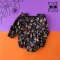 BUTTONS BACK LONG SLEEVES HALLOWEEN BLACK CHERRIES   ROMPER 100% PRINTED COTTON*PRE-ORDER SHIP OUT 24 SEPTEMBER