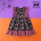 BUTTONS BACK FLUTTER SLEEVES HALLOWEEN BLACK CHERRIES 100% PRINTED COTTON*PRE-ORDER SHIP OUT 24 SEPTEMBER