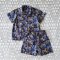 2 PACK BOYS & GIRLS DARK BLUE ELAPHANTS SHIRT +ELASTIC WAISTBAND SHORTS  / 100% PRINTED COTTON