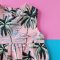 BUTTONS BACK SLEEVELESS PINK HAWAII ROMPER 100% PRINTED COTTON