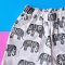 BOYS & GIRLS ELASTIC WAISTBAND WHITE THAI ELEPHANTS SHORTS / 100% PRINTED COTTON