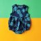 BUTTONS BACK PINEAPPLES DARK BLUE ROMPER 100% PRINTED COTTON