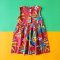 BUTTONS BACK DRESS RED HAWAII 100% PRINTED COTTON