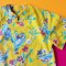 BOYS&GIRLS LOOSE FIT OVERSIZE YELLOW BIRDS SHIRTS / 100% PRINTED COTTON