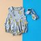 BUTTONS BACK BANANA ROMPER 100% PRINTED COTTON*HEADBAND NOT INCLUDED