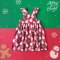 GIRLS XMAS RED SNOWMAN PINAFORE DRESS 100%PRINTED COTTON