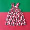 GIRLS XMAS RED SNOWMAN PINAFORE DRESS 100%PRINTED COTTON