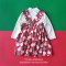 GIRLS XMAS RED SNOWMAN PINAFORE DRESS 100%PRINTED COTTON