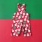 BOYS&GIRLS XMAS RED SNOWMAN PINAFORE OVERALL 100%PRINTED COTTON