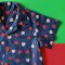 BOYS & GIRLS DARK BLUE STRAWBERRY SHIRTS  / 100% PRINTED COTTON*PRE-ORDER SHIP OUT 17 NOVEMBER