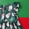 BUTTONS FRONT FLUTTER SLEEVE DRESS GREEN SNOWMAN100% PRINTED COTTON