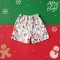 BOYS & GIRLS WHITE XMAS ELASTIC WAISTBAND SHORTS  / 100% PRINTED COTTON