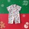 BOYS&GIRLS WHITE XMAS  MID CALF LENGTH 100% PRINTED COTTON