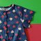 BOYS&GIRLS DARK BLUE STRAWBERRY ROMPER 100% PRINTED COTTON*PRE-ORDER SHIP OUT 17 NOVEMBER