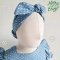 KIDS & ADULTS HEADBAND ELASTIC BACK BLUE DOT 100% WOVEND COTTON*PRE-ORDER SHIP OUT 24 NOVEMBER