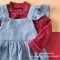 GIRLS XMAS BLUE DOT PINAFORE DRESS 100% WOVEN COTTON*PRE-ORDER SHIP OUT 24  NOVEMBER