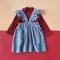 GIRLS XMAS BLUE DOT PINAFORE DRESS 100% WOVEN COTTON*PRE-ORDER SHIP OUT 24  NOVEMBER