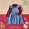 GIRLS XMAS BLUE DOT PINAFORE DRESS 100% WOVEN COTTON*PRE-ORDER SHIP OUT 24  NOVEMBER