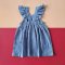 GIRLS XMAS BLUE DOT PINAFORE DRESS 100% WOVEN COTTON*PRE-ORDER SHIP OUT 24  NOVEMBER