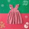 GIRLS XMAS RED DOT PINAFORE DRESS 100% WOVEN COTTON