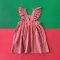 GIRLS XMAS RED DOT PINAFORE DRESS 100% WOVEN COTTON