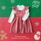 GIRLS XMAS RED DOT PINAFORE DRESS 100% WOVEN COTTON