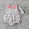 PETER PAN COLLAR ROMPER WHITE FLOWER 100% PRINTED COTTON*HEADBAND NOT INCLUDED