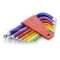 PB212H10RB ชุดประแจหกเหลี่ยมแบบสั้นหัวบอล สีรุ้ง ขนาด 1.5-10 มม. (9 ตัวชุด) PB SWISS TOOLS