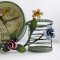 นาฬิกาโลหะเขียว ดอกไม้เลื้อย + กระป๋องใส่ของ สไตล์วินเทจ