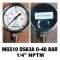เกจ์วัดความดัน 2.5 นิ้ว 0-40 Bar ออกล่าง เกลียว 1/4" NPTM ทองเหลือง MGS10 DS63A NUOVAFIMA  (Made in Italy) @ ราคา