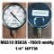 เกจ์วัดความดัน 2.5 นิ้ว -1...0 Bar (-760 mmHg) ออกล่าง เกลียว 1/4" NPT ทองเหลือง MGS10 DS63A NUOVAFIMA Pressure Gauge Made in ITALY  ราคา