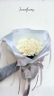 20 white roses - BOW-TIED white wrapping