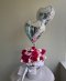 Majenta Mix Flower Box + Heart Ballooons
