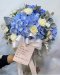 Crystal Vase Blue Hydrangea Mix Tone